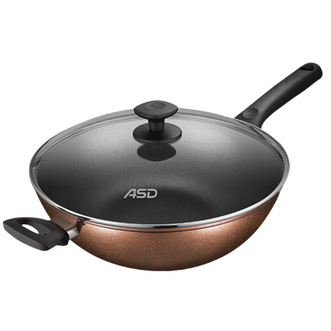 爱仕达（ASD）  仿生荷叶工艺 轻油少烟不粘炒锅 一锅多用 34cm