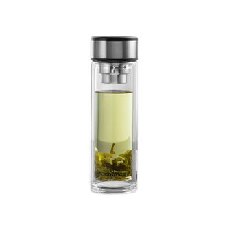 富光双层玻璃杯茶水分离泡茶杯男士水杯商务办公家用400ml