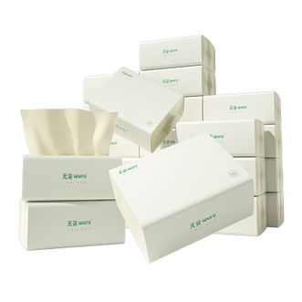 无染/wuro  竹浆纸抽纸卫生纸3层100抽/24包/箱纸巾M码