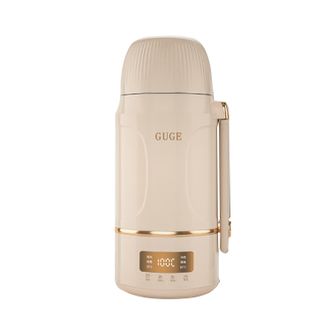 谷格/GUGE  电热水壶便携式烧水壶大容量多功能户外旅行热水壶家用不锈钢保温壶烧水杯 G18 奶咖色