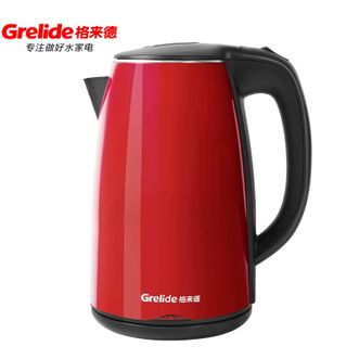 格来德/Grelide  电热水壶 开水壶1.7L 无缝内胆双层防烫烧水壶 D1017A
