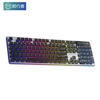 前行者/EWEADN  无线蓝牙有线三模键盘真机械手感低音轻薄游戏办公笔记本台式电脑适用 V3Pro黑色RGB三模版