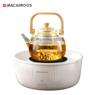MACAIIROOS  多功能围炉煮茶 主机+烤网+茶壶 家用电围炉电烧烤架室内无烟烤火盆煮茶盘不挑器具