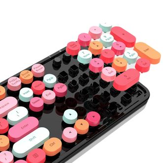 摩天手/Mofii  朋克键盘鼠标套装 无线键鼠套装 sweet黑色混彩