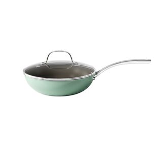 红厨  钛陶瓷不粘平底小炒菜锅耐磨耐刮不调炉灶耐明火不发黑 山岚绿 28cm RCA30JT24-GZ