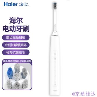 海尔/Haier  电动牙刷电牙刷牙齿口腔清洁杜邦抗菌刷毛出差旅行便携电牙刷护龈缓振环