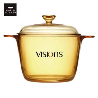 VISIONS  晶彩透明汤锅3.5L 琥珀色  耐高温无涂层玻璃锅身深锅玻璃锅深锅透明锅炖锅煮锅 晶彩锅