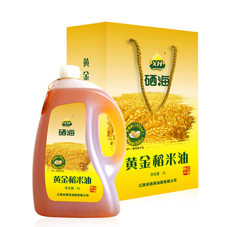 XH  黄金稻米油5L 富含谷维多米糠油营养健康家用植物油 礼袋装
