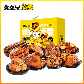久久丫  超人鸭卤味零食礼包490g