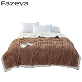 彩羊（Fazeya）  家纺贵妃绒毯咖色 200x230cm A面塔芙绒B面羊羔绒毛毯  轻柔细腻透气手感舒适