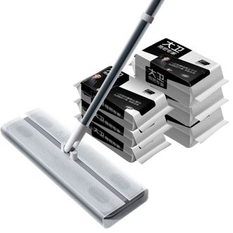 大卫  静电拖把 免手洗家用一拖净湿巾吸尘纸除尘纸一次性拖地神器 Z11 静电拖把+3包干巾+3包湿巾