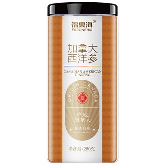 福东海  加拿大进口西洋参250g 参切片人参皂苷送长辈