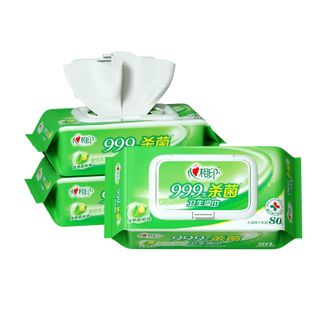 心相印  80抽装*3（包装）湿巾杀菌卫生系列带盖抽取