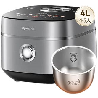九阳/Joyoung  0涂层4L低糖电饭煲电饭锅316L不锈钢内胆IH电磁加热及顶部加热饭煲40N7S