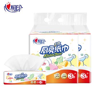 心相印  厨房抽纸 70抽*6包 厨房纸巾吸油吸水纸巾厨房专用卫生纸巾加厚擦手纸 两提装