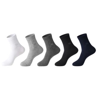 浪莎   男士抑菌防臭袜6双装  纯棉吸汗透气棉袜混色均码中筒袜