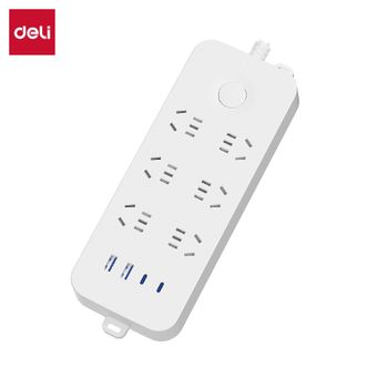 得力/deli  插座Type-c口+USB口+6插孔 总控1.8米 LX3035