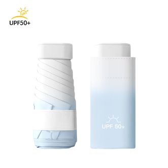 美度MAYDU   冰激凌太阳伞防晒防紫外线晴雨两用黑胶遮阳伞迷你折叠防晒伞-渐变【天蓝色】