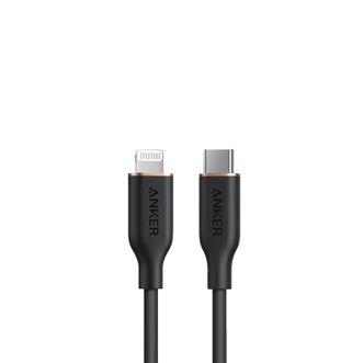 安克/Anker  充电线苹果mfi认证适用iphone12/13/14手机充电器亲肤type-c转lightning快充数据线 0.9m 黑色 A8662