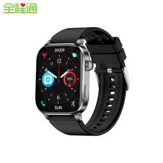 全程通  智能手表F300 激光调理无创测血糖心率血氧血脂尿酸监测健康运动手环家用老人SOS呼叫跌倒提醒