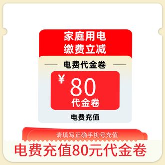 电e宝  电费缴纳充值抵扣代金电费代金券80元