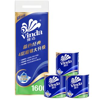 维达  有芯卷纸4层卫生纸160g*10卷 厚韧亲肤冲水可散