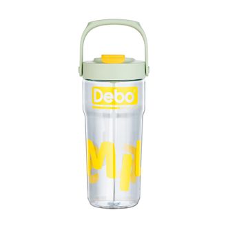 德铂（Debo）  洛可 Tritan塑料杯  DEP-915  800ml 浅绿色  水杯喝水健身运动水杯带提手大容量