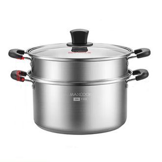 美厨（MAXCOOK）  24cm双层蒸锅不锈钢火锅MCT1229