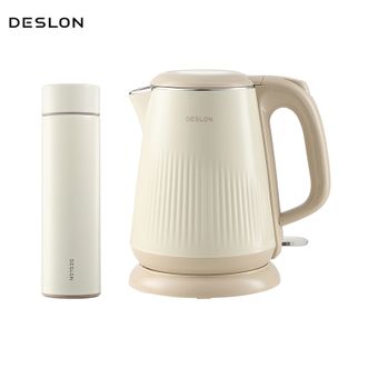 德世朗（DESLON）  电热水壶保温杯两件套304不锈钢480ml+1.8L温度显示