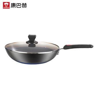 康巴赫  传统老铁锅 猛火爆炒32cm无涂层 精铁材质家用底厚壁薄福运精铁锅