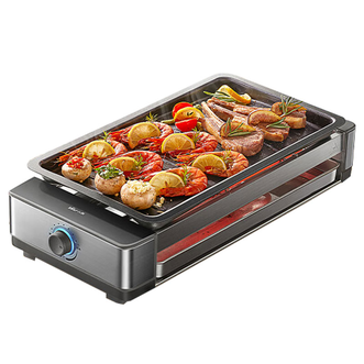 小熊/Bear  电烤盘烤肉锅电烤炉家用电烧烤炉烤串烤肉一体无浓烟全机可拆洗2100W双烤网烤盘Q21E7