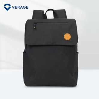 VERAGE  商务双肩包时尚背包设计感小众书包休闲大容量男士电脑包20077-13A/黑色