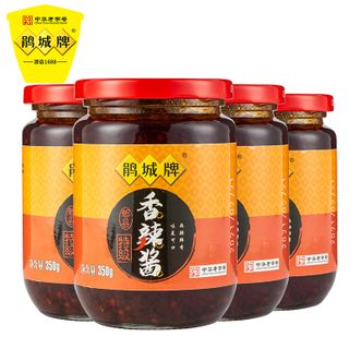 鹃城牌 特级香辣酱350g*4瓶 四川特产辣椒酱 麻辣调料油泼辣椒油
