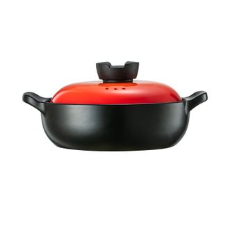 爱仕达/ASD  正品天然陶瓷砂锅 1.5L陶瓷煲甄陶Ⅲ系列砂锅家用汤煲炖锅-焰橙色