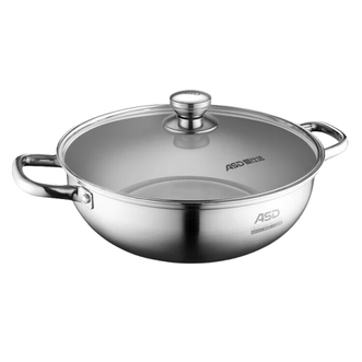 爱仕达/ASD  火锅304不锈钢清汤火锅盆32CM汤锅明火电磁炉通用FS32A6WG