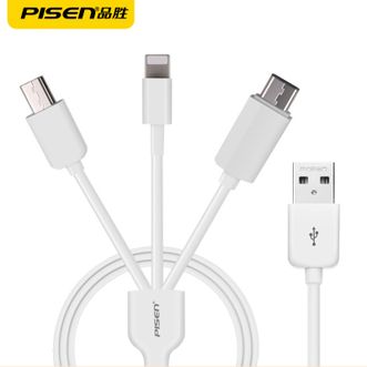 品胜（PISEN) 三合一数据线适用苹果华为Type-c安卓 1米