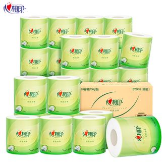 心相印（MindActUponMind）有芯卷纸厕纸卫生纸巾擦手纸家庭装茶语丝享4层150克24卷整箱