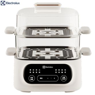 伊莱克斯/Electrolux  2.3L+7.0L双层电蒸锅可视电蒸笼智能料理机 多功能锅蒸蛋器蒸包子蒸馒头蒸饺蒸海鲜热饭早餐机料理锅奶瓶消毒多用途锅EGFS-6110白色