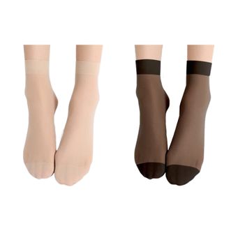 浪莎   透气水晶丝浪漫短袜  20双  丝袜女短袜春夏薄款对对耐磨水晶丝透明中筒肉色袜子