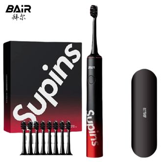 拜尔（BAIR）  声波电动牙刷 全身防水持久续航口腔护理震动杜邦刷头洁牙护牙洁牙器X304（8刷头）酷爽黑
