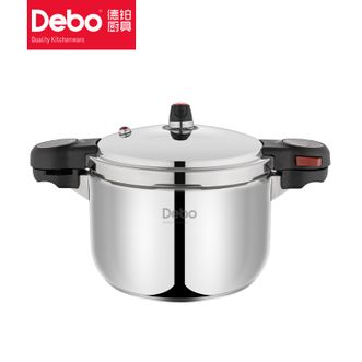 德铂（Debo）  海德堡22cm高压锅 304不锈钢家用大容量不粘压力锅炖煮两用多功能高压锅DEP-822本色