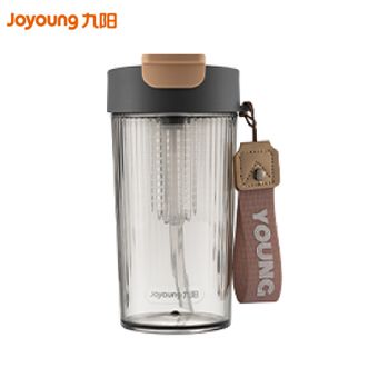 九阳/Joyoung  塑料杯tritan水杯500ml容量运动学生带吸管茶滤茶隔咖啡水杯B50P-WR539(灰)