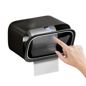 海迎/HAYAN  轻奢壁挂式纸巾盒 免打孔厕所浴室防尘防水抽纸盒 卫生纸 洗脸巾 多功能纸巾盒