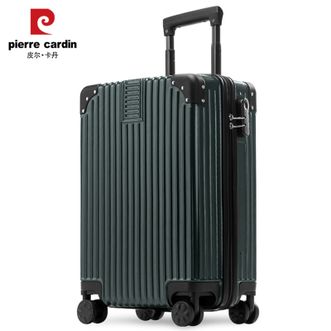 皮尔卡丹/Pierre Cardin  20寸时尚行李箱万向轮登机箱拉杆箱旅行箱密码箱子男女通用 墨绿色