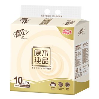 清风  原木纯品3层100抽/包*10包BRA2XSC1