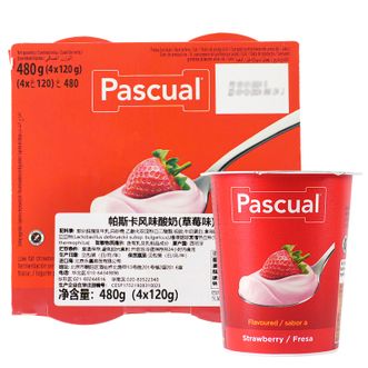 帕斯卡/Pascual  酸奶  草莓口味  120g*4杯  低脂酸奶