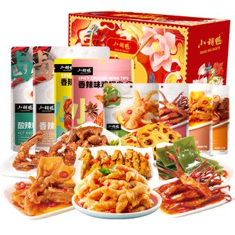 小胡鸭（xiao hu duck）  香辣鸭脖鸭翅鸭腿鸡翅休闲卤味礼盒  鸭香福礼1459g