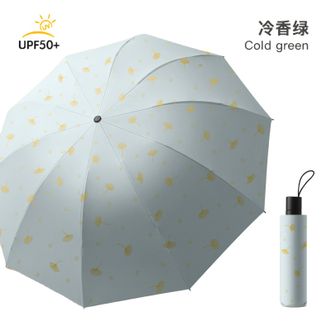 美度MAYDU   黑胶反向伞晴雨伞遮阳伞防晒防紫外线女太阳伞手动加大雨伞【冷香绿】