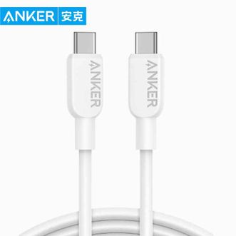 安克  数据线双头type-c3APD60W c to c充电线适用iPhone15/16promax苹果iPad/Mac笔记本华为小米通用 【白色】