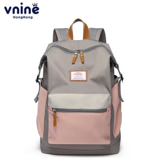 第九城/V.NINE  双肩包男女情侣款潮流背包多功能大容量15.6英寸电脑包韩版学生书包 VD732881